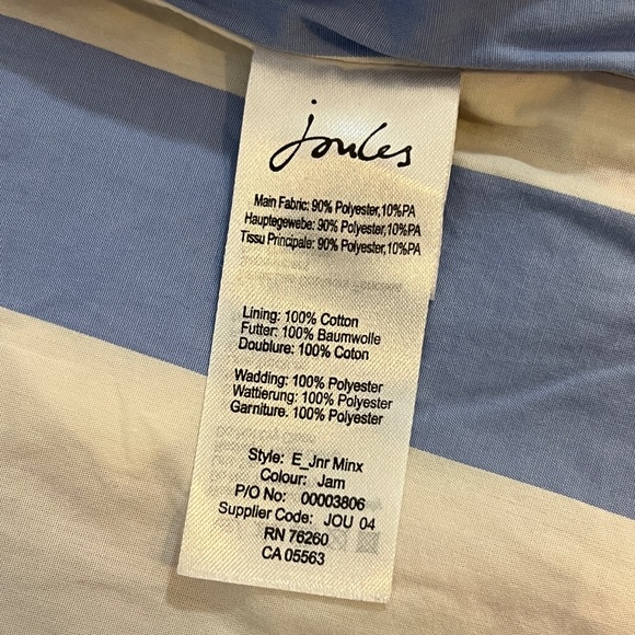 JOULES Kid's Quilted Vest in Red with Blue/white lining - Picture 5 of 5